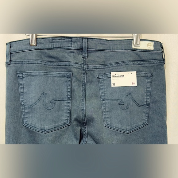 AG Prima Ankle Cigarette Leg Slate Blue Jean Size 32R. 28” Inseam New with tags - Picture 7 of 12